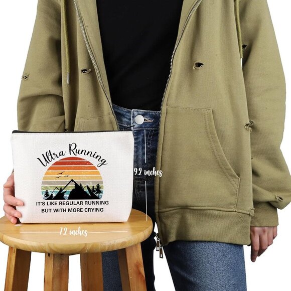 Marathon Runner Appreciation Gift Ultra Running Makeup Bag Trail Runner Cosmetic - Picture 3 of 7